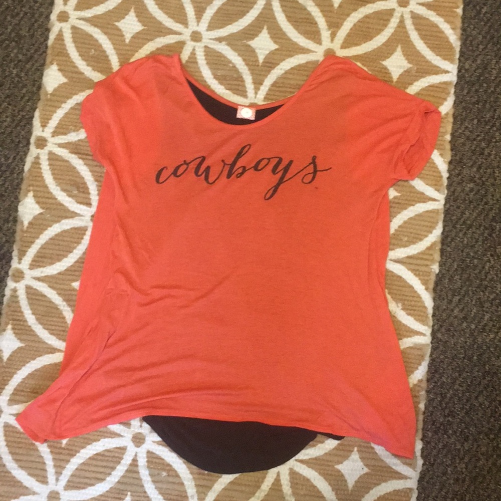 OSU Cowboys shirt.